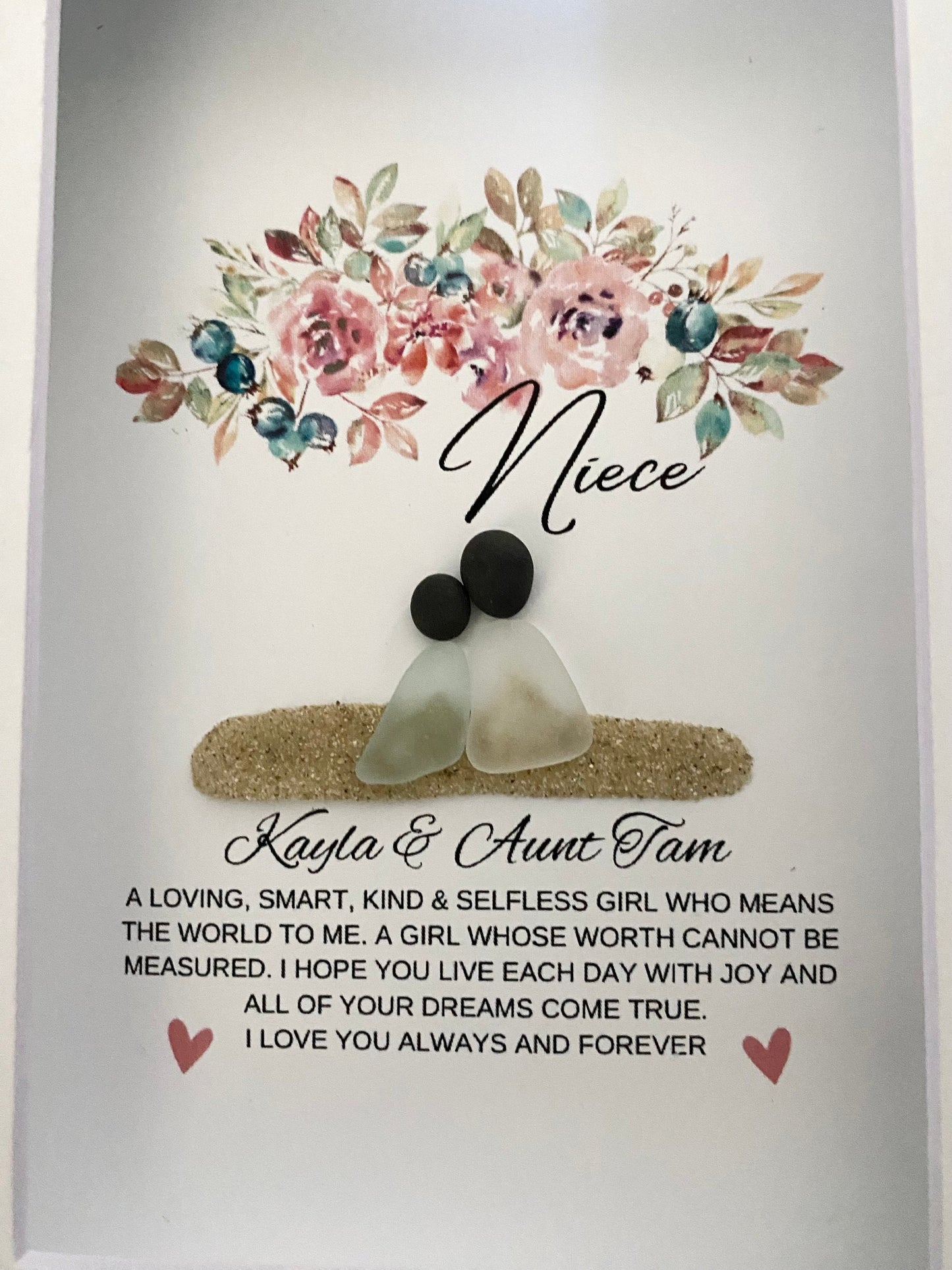 Niece Meaning/Pebble Art/Niece Gift/Birthday Gift for Niece/Personalized Gift Niece/Gift from Auntie/Framed Gift/Special Niece Quote/Niece F