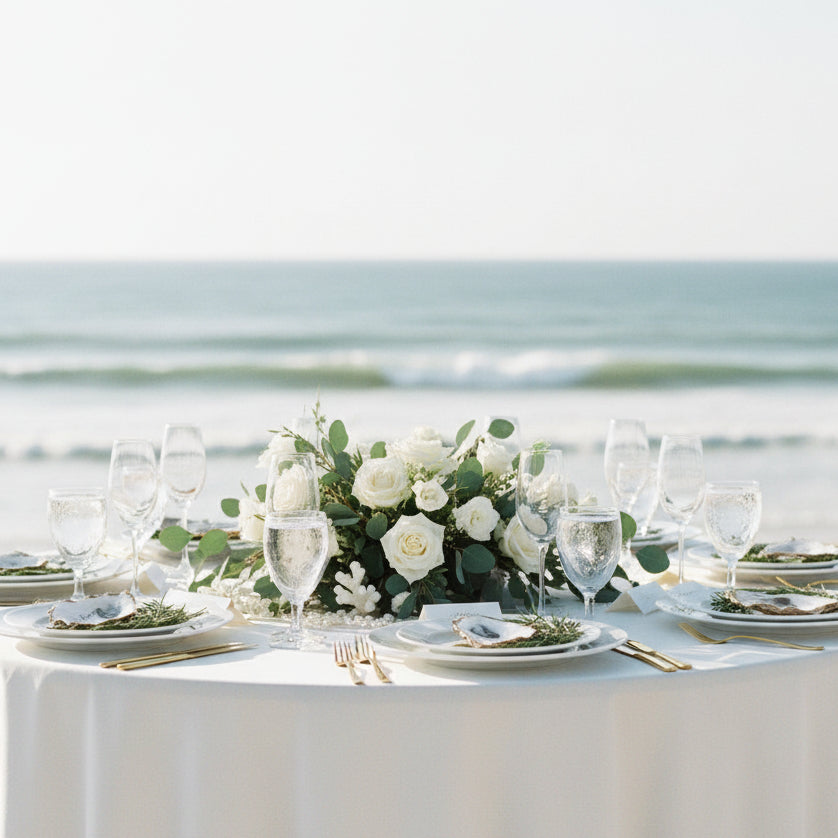 Luxury Oyster Shell Escort Cards Wedding Place Cards Coastal Wedding Favor