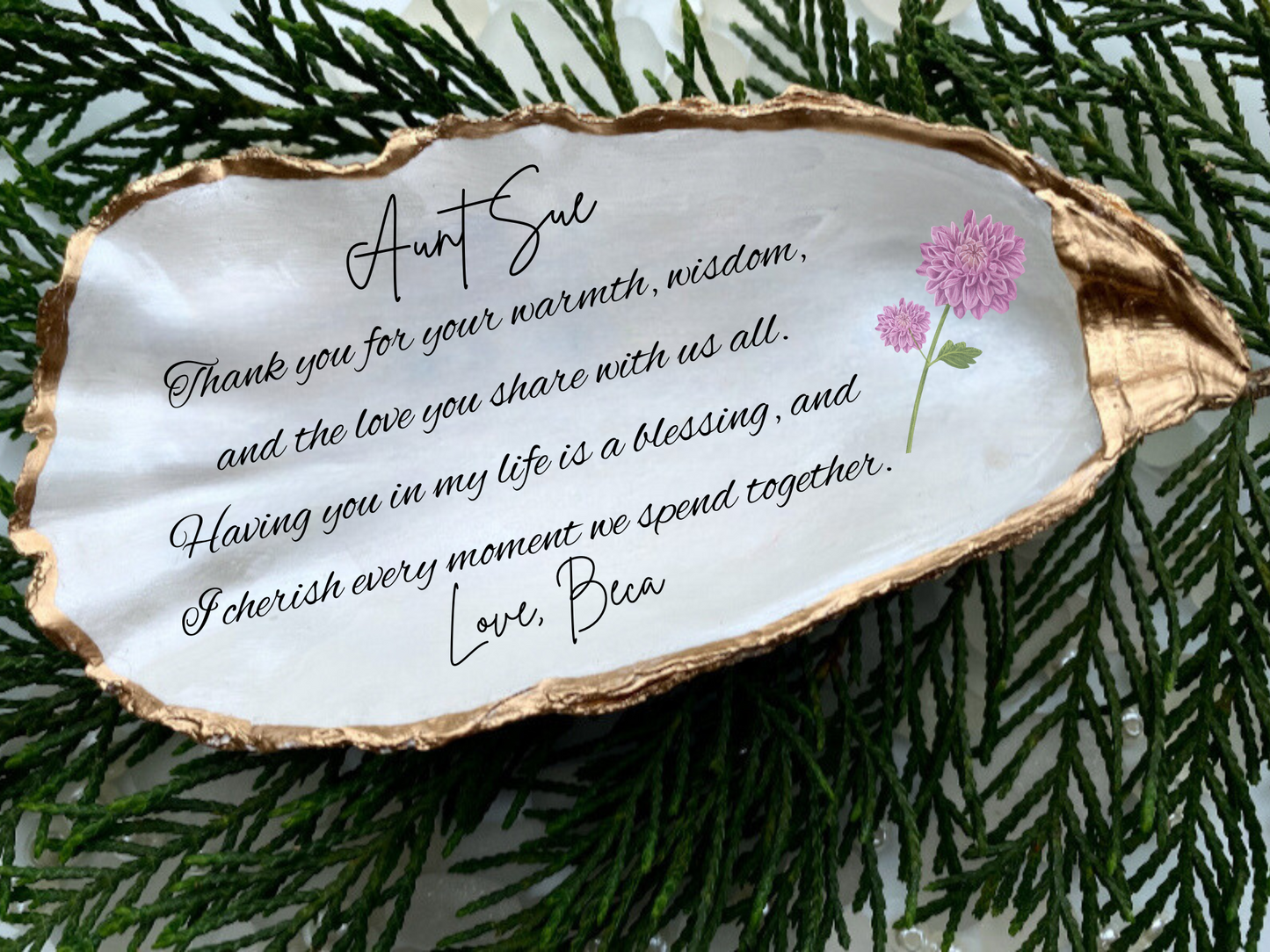 Special Aunt Gift Personalized Birth Flower Ring Dish Aunt Christmas Gift Personalized Aunt Gift Aunt Keepsake