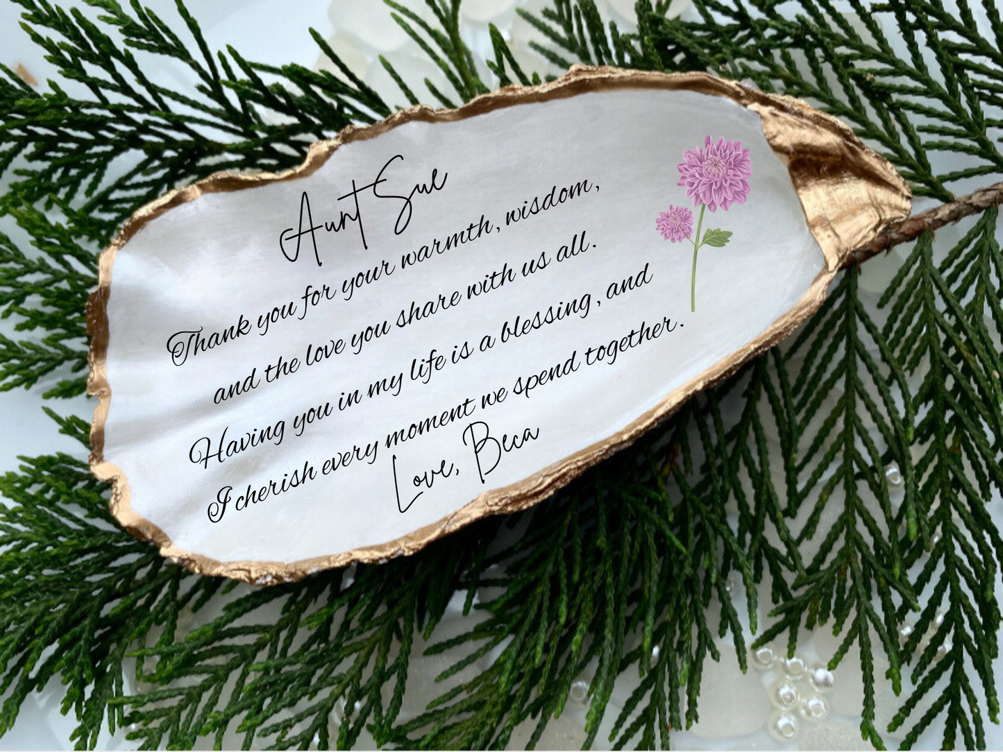 Special Aunt Gift Personalized Birth Flower Ring Dish Aunt Christmas Gift Personalized Aunt Gift Aunt Keepsake