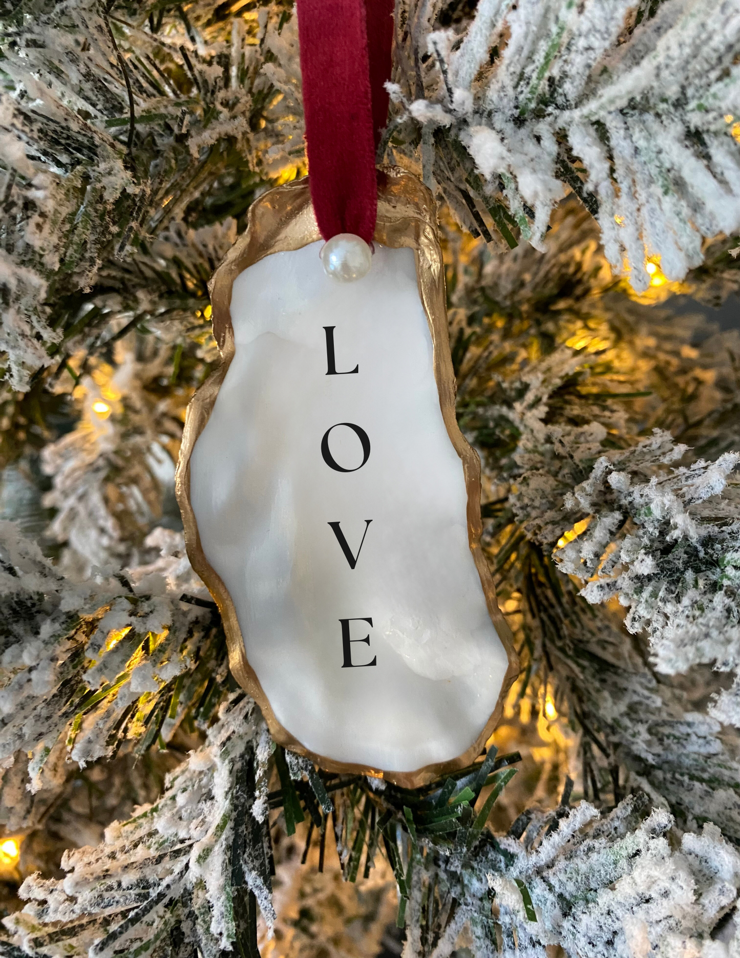 Heirloom Christmas ornament, Peace Love Joy ornament, personalized shell ornament, oyster shell decor, coastal keepsake, handmade holiday gift, mom ornament, sister gift, teacher holiday gift, aunt tree ornament, friend gift 2024