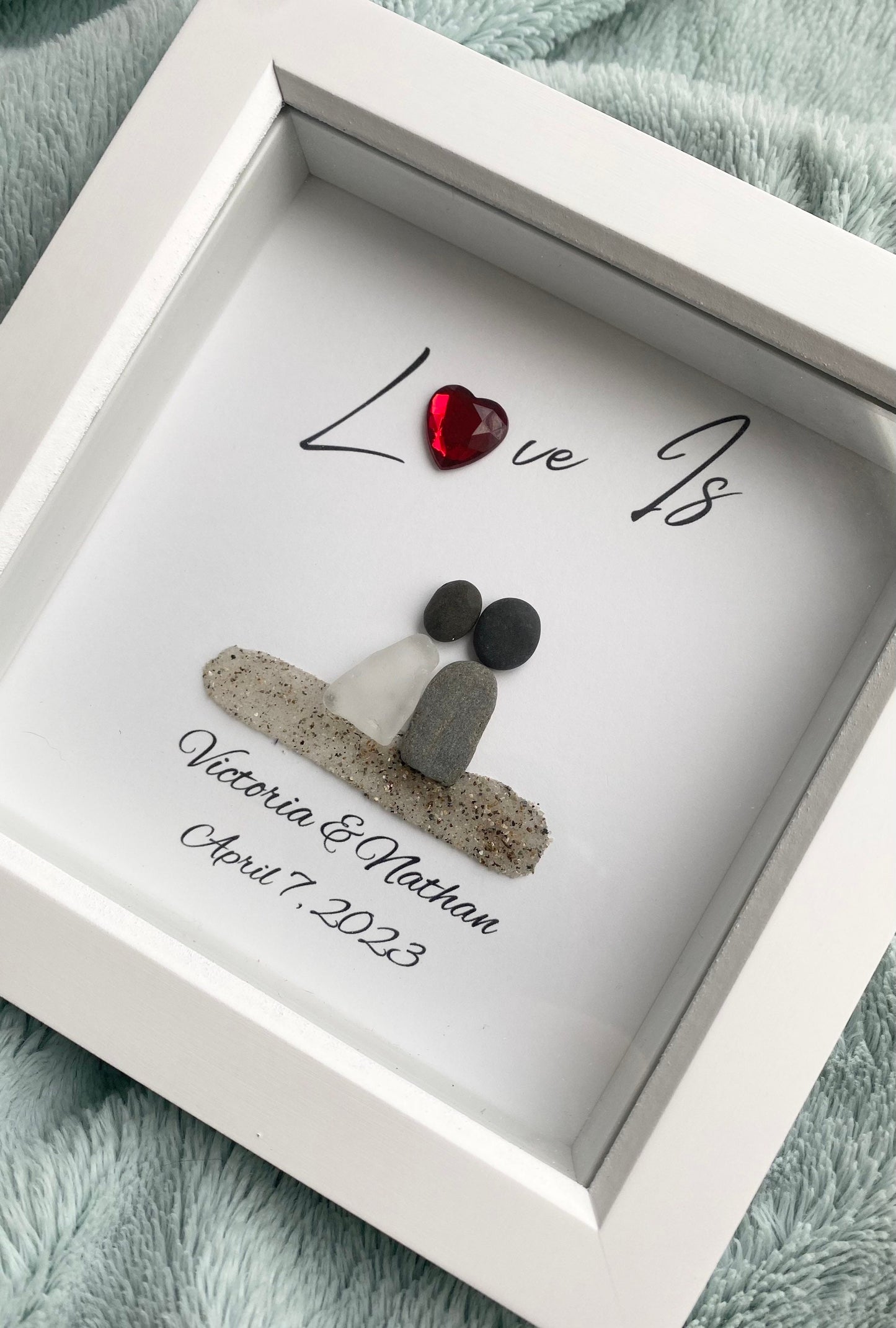 Anniversary Gift for Him Personalized Christmas Gift for Husband Couple Gift Handmade Engagement Gift Anniversary Gifts Parent Gift SeaGlass