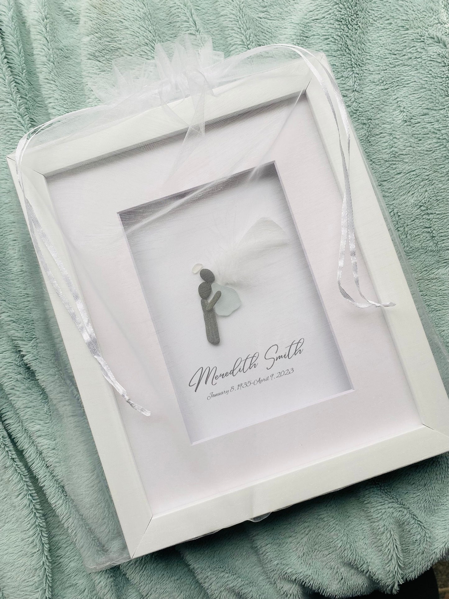 Personalized Memorial Gift, Custom Grief Gift, Mother's Day Gift, Sea Glass Art, Sympathy Gift, Loss of Loved One, Grief, Loss of Mother (D)