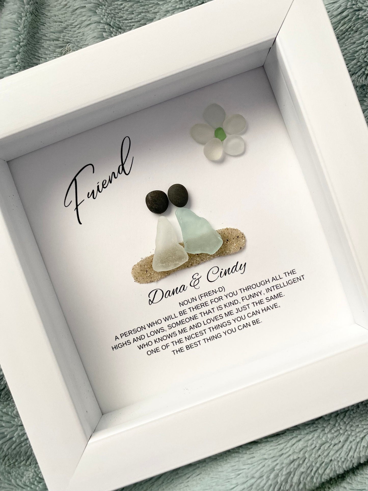 Friend Gift Personalized Seaglass Art Sick Friend Birthday Gift for Friend Group Gifts Personalized Gift Friend Gifts Birthday Gift for her