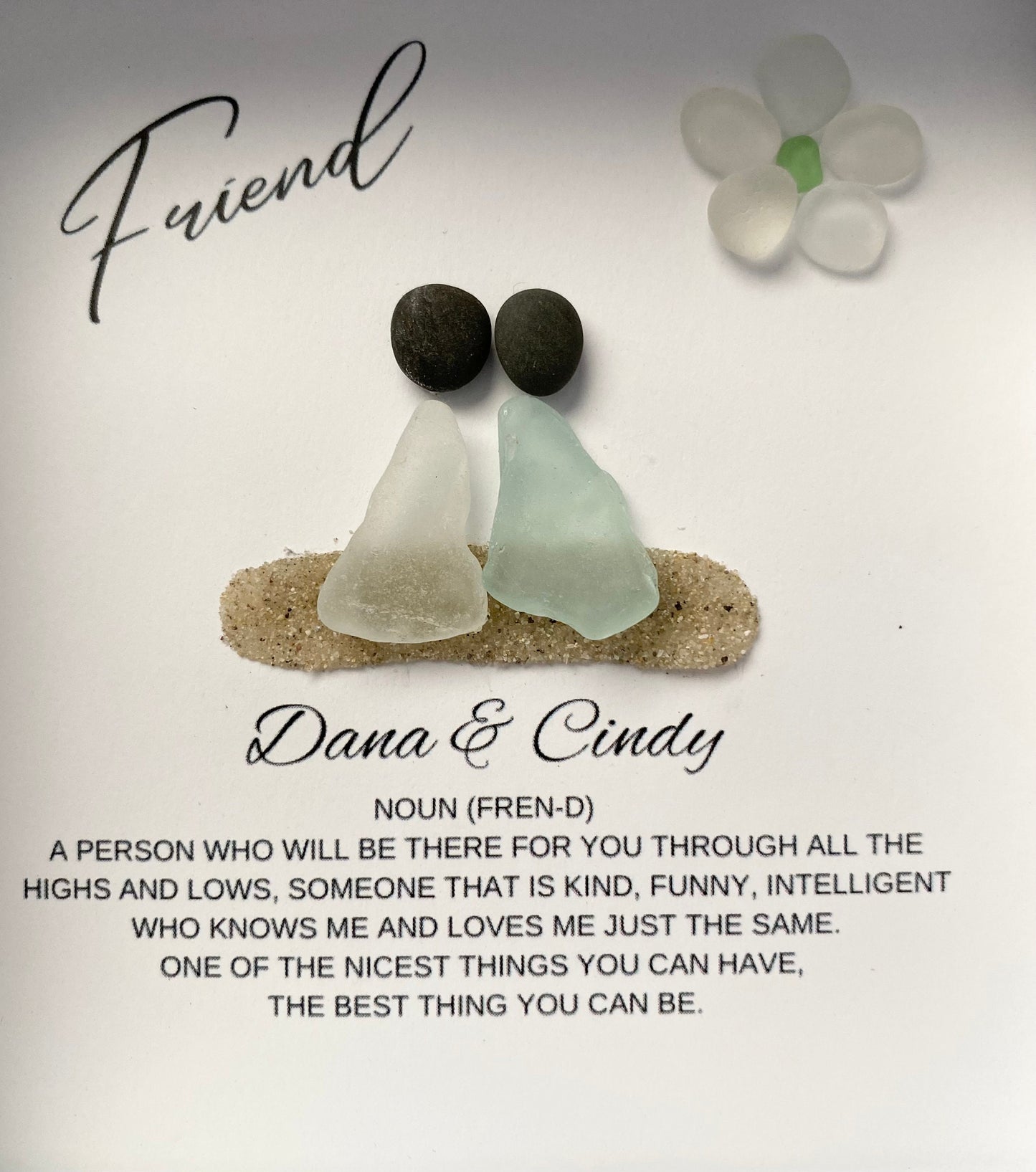 Friend Gift Personalized Seaglass Art Sick Friend Birthday Gift for Friend Group Gifts Personalized Gift Friend Gifts Birthday Gift for her