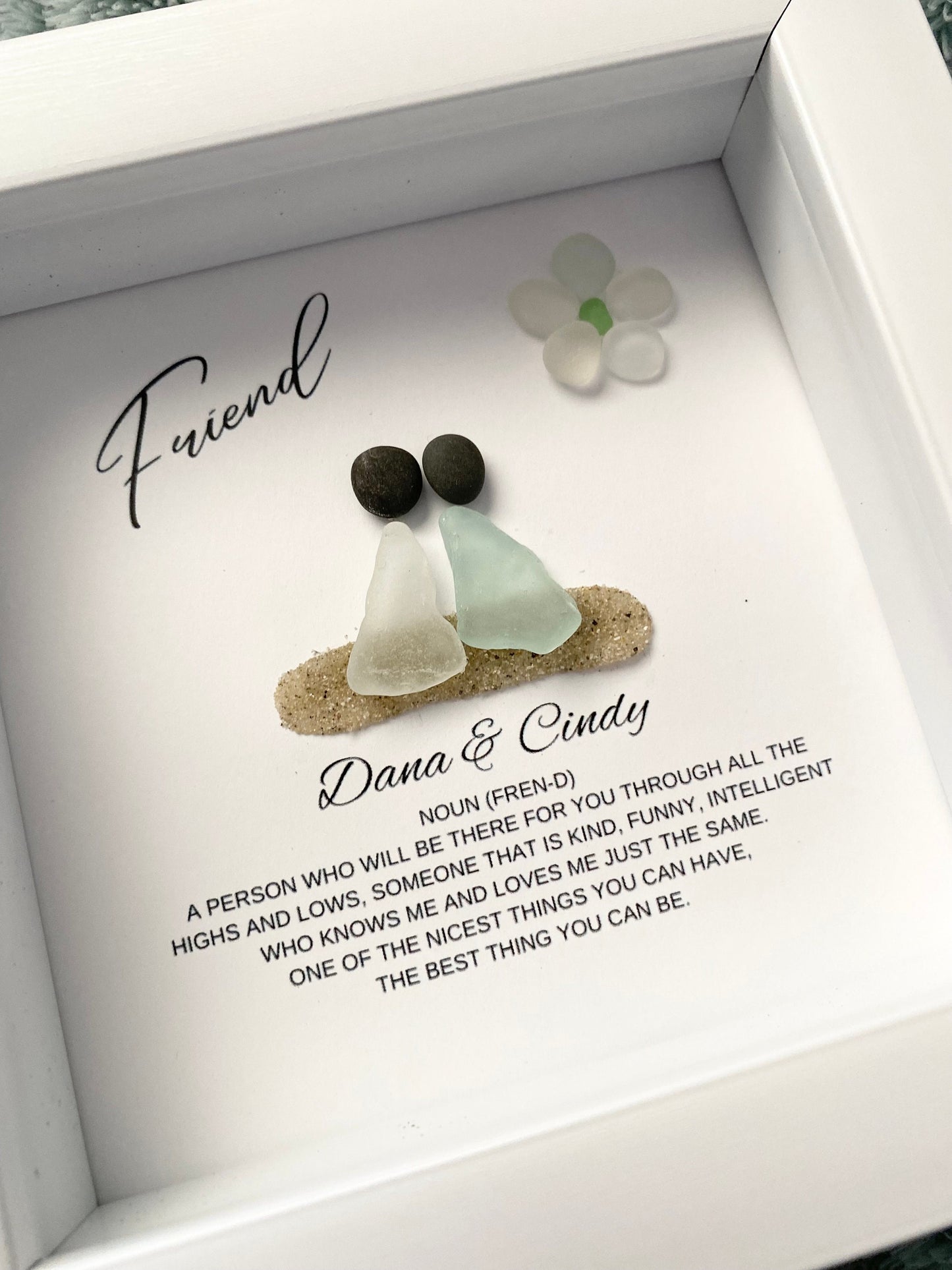 Friend Gift Personalized Seaglass Art Sick Friend Birthday Gift for Friend Group Gifts Personalized Gift Friend Gifts Birthday Gift for her