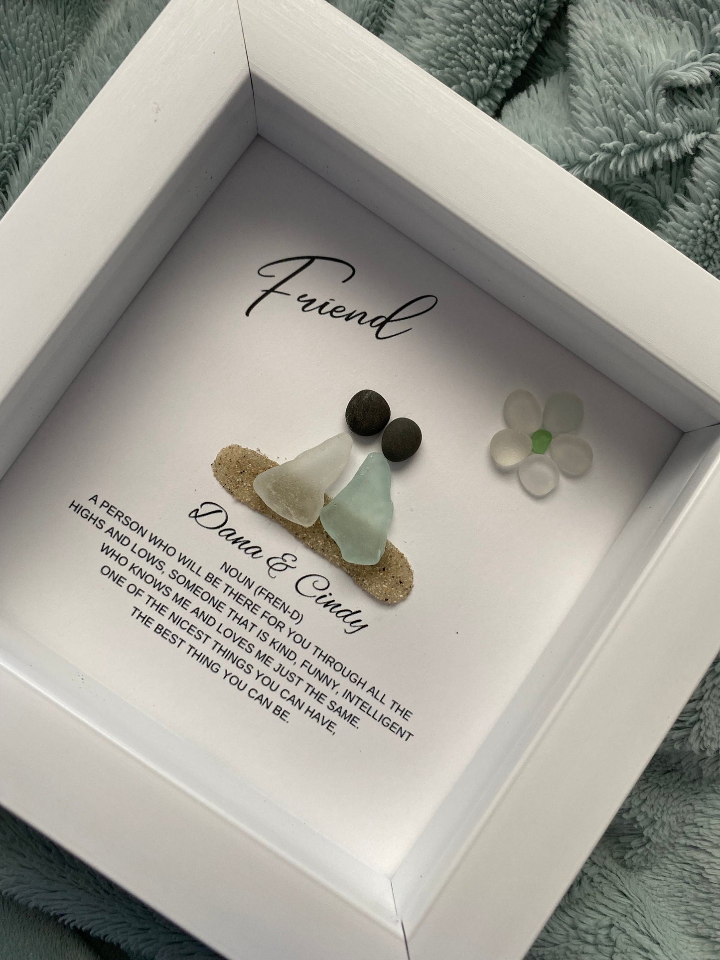 Friend Gift Personalized Seaglass Art Sick Friend Birthday Gift for Friend Group Gifts Personalized Gift Friend Gifts Birthday Gift for her