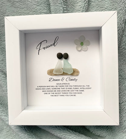 Friend Gift Personalized Seaglass Art Sick Friend Birthday Gift for Friend Group Gifts Personalized Gift Friend Gifts Birthday Gift for her