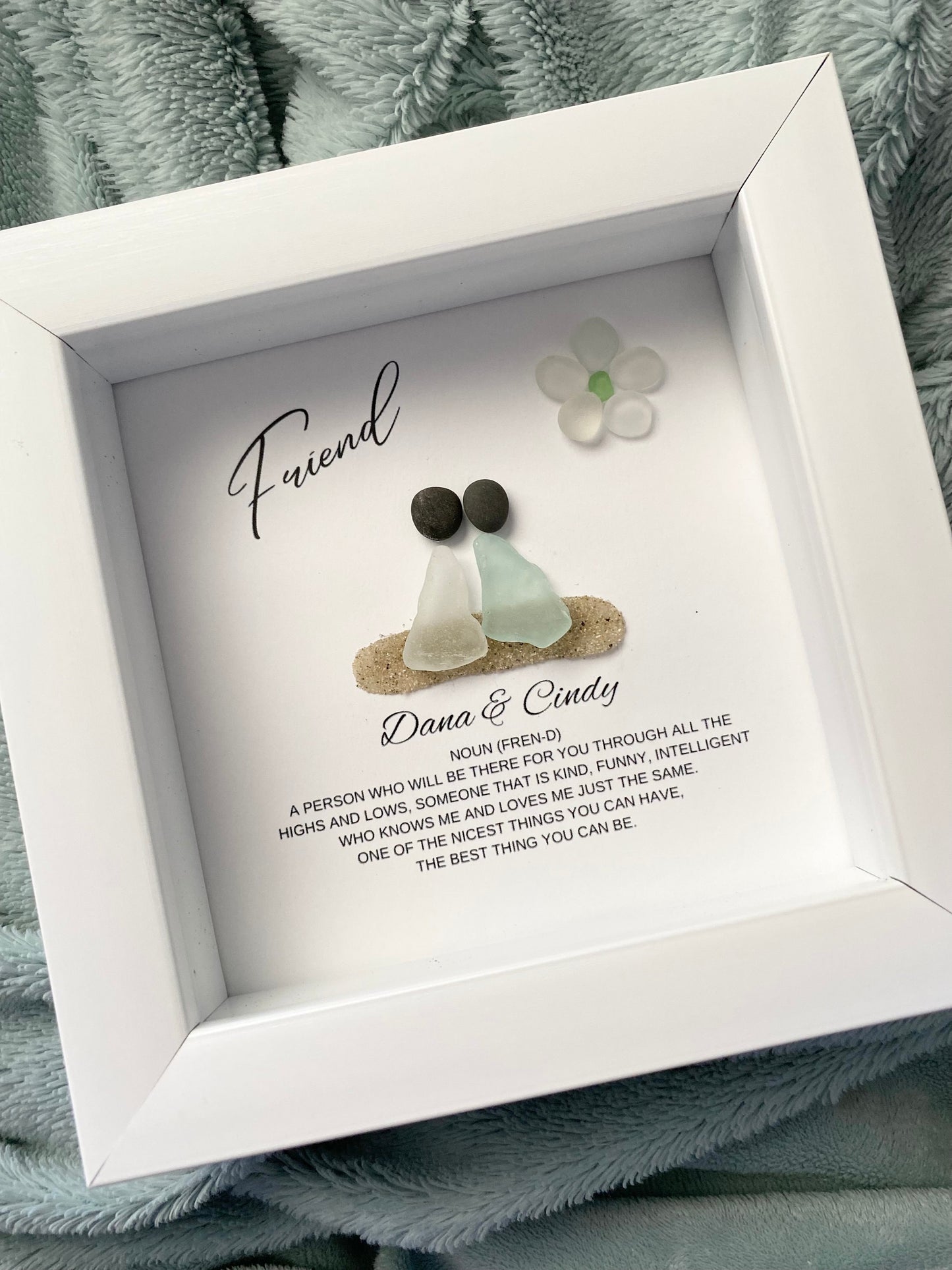 Friend Gift Personalized Seaglass Art Sick Friend Birthday Gift for Friend Group Gifts Personalized Gift Friend Gifts Birthday Gift for her