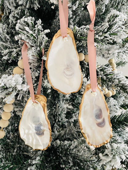 Ornament Sets Christmas Oyster Ornaments Beach Christmas Ornament Set Nautical Xmas Ornament Oyster Coastal Decor Coastal Christmas