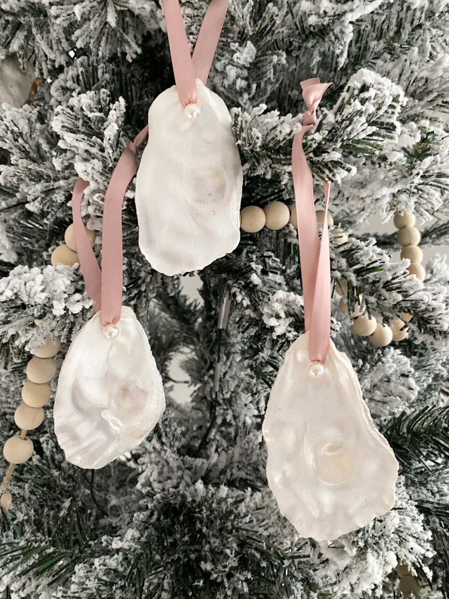 Ornament Sets Christmas Oyster Ornaments Beach Christmas Ornament Set Nautical Xmas Ornament Oyster Coastal Decor Coastal Christmas