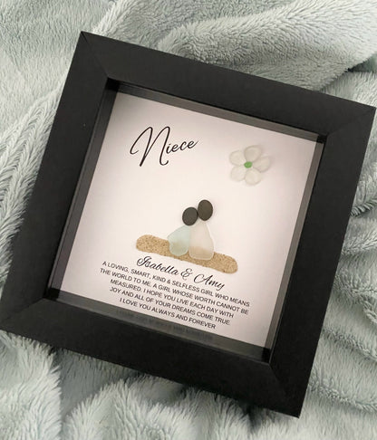 Niece Meaning/Pebble Art/Niece Gift/Birthday Gift for Niece/Personalized Gift Niece/Gift from Auntie/Framed Gift/Special Niece Quote/Niece N