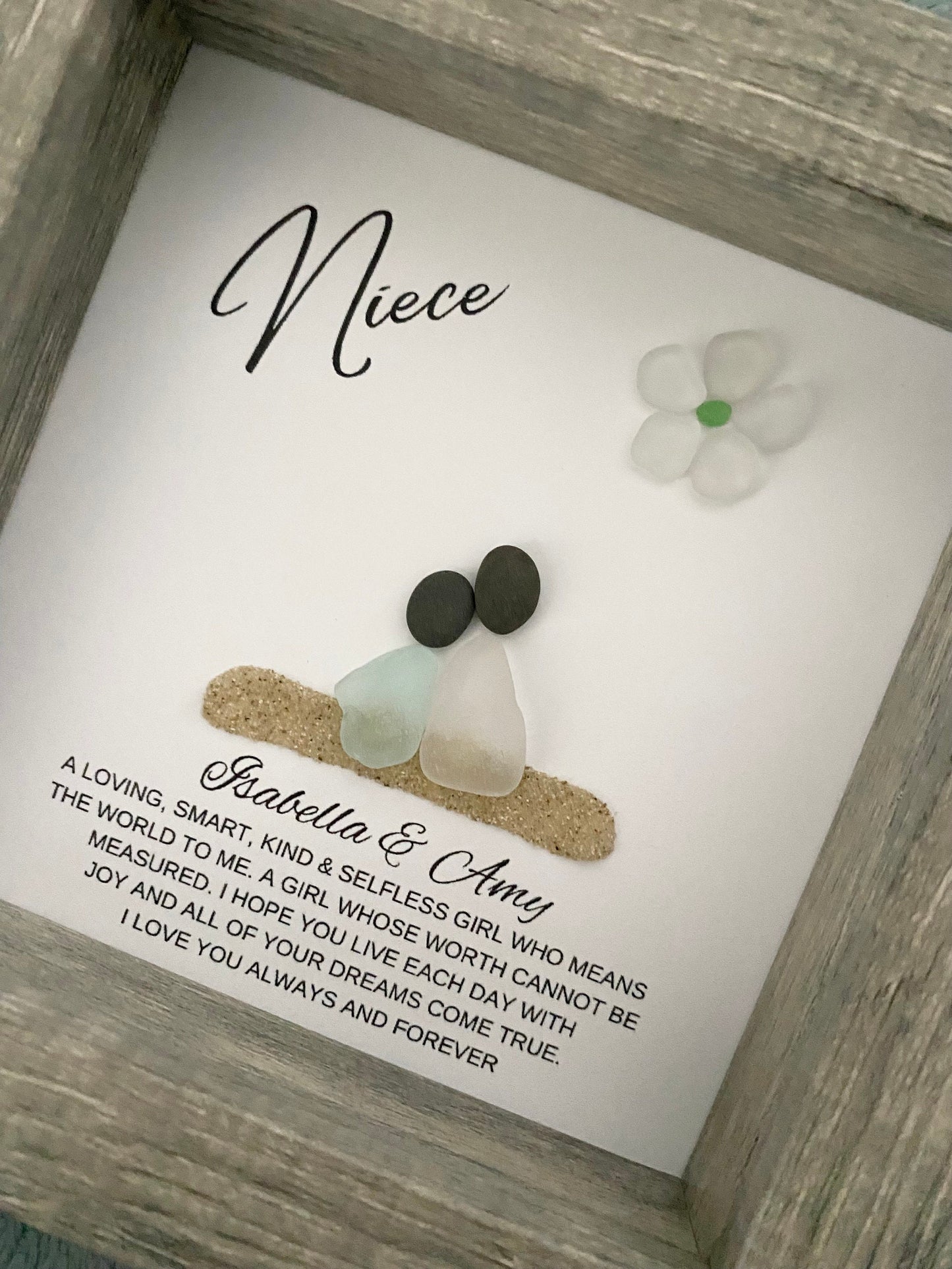 Niece Meaning/Pebble Art/Niece Gift/Birthday Gift for Niece/Personalized Gift Niece/Gift from Auntie/Framed Gift/Special Niece Quote/Niece N