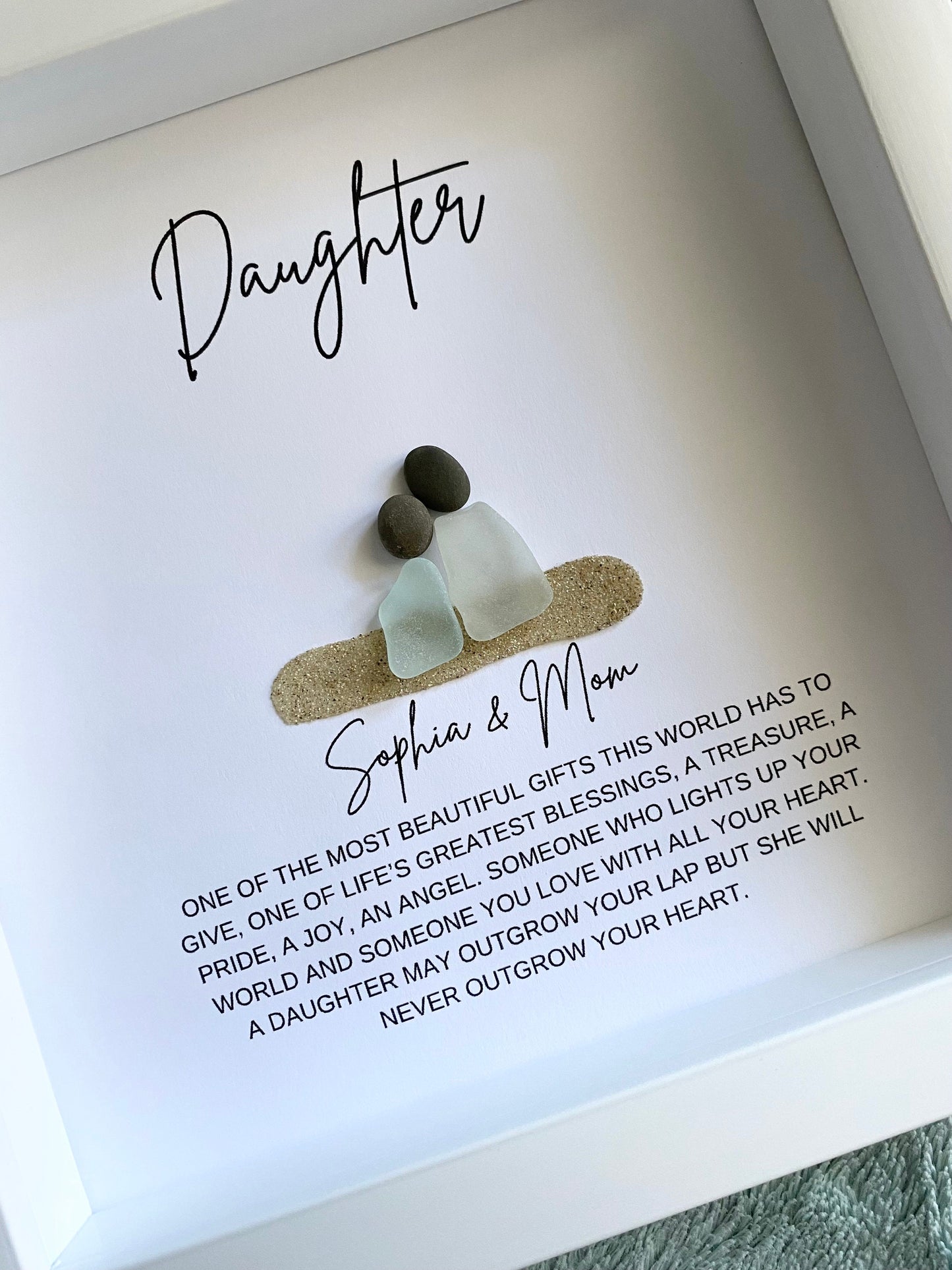 Daughter Meaning Pebble Art Daughter Gift Mother Daughter Birthday Gift for Adult Daughter Personalized Gift from Mom Daughter Christmas (N)