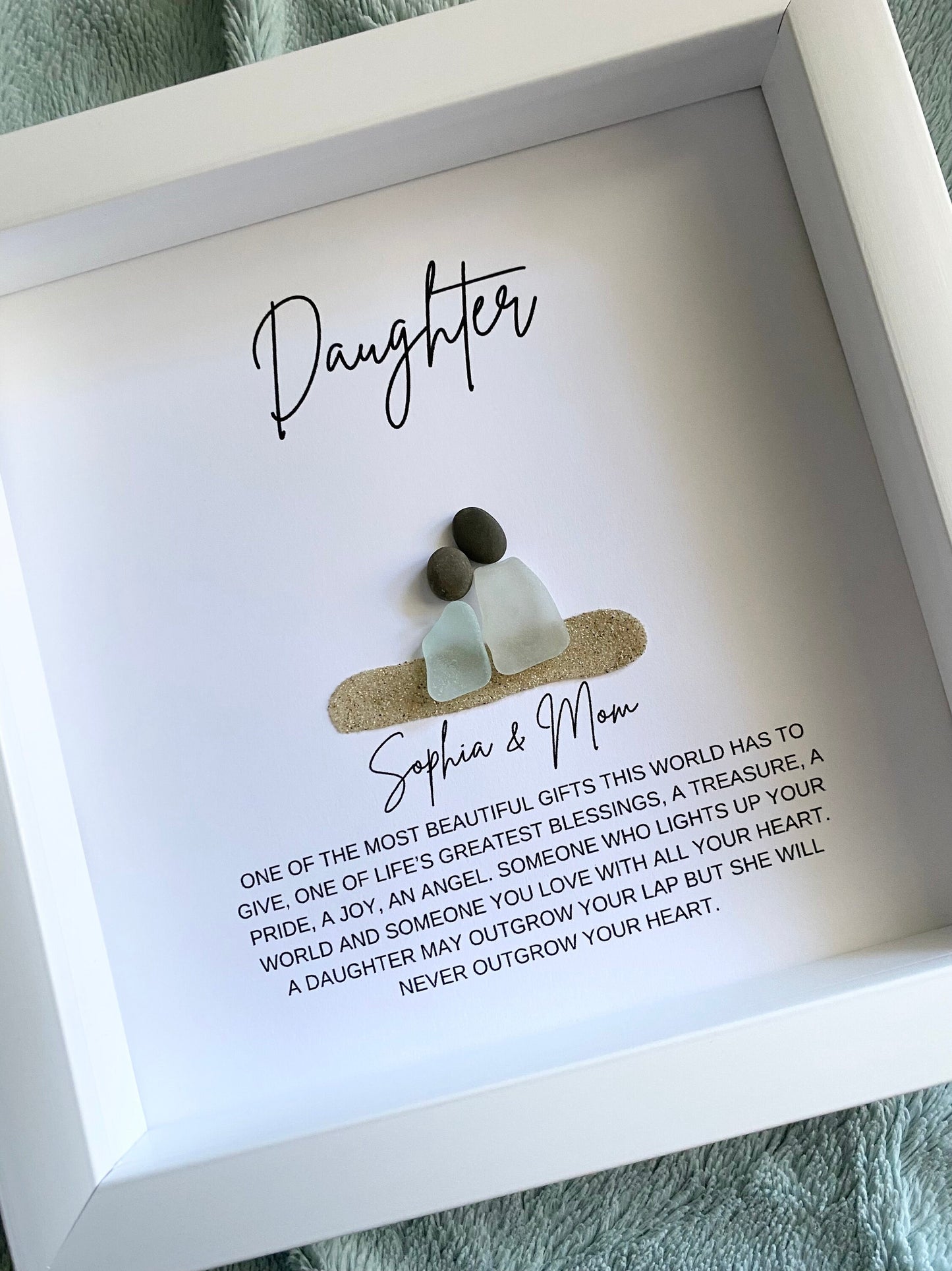 Daughter Meaning Pebble Art Daughter Gift Mother Daughter Birthday Gift for Adult Daughter Personalized Gift from Mom Daughter Christmas (N)