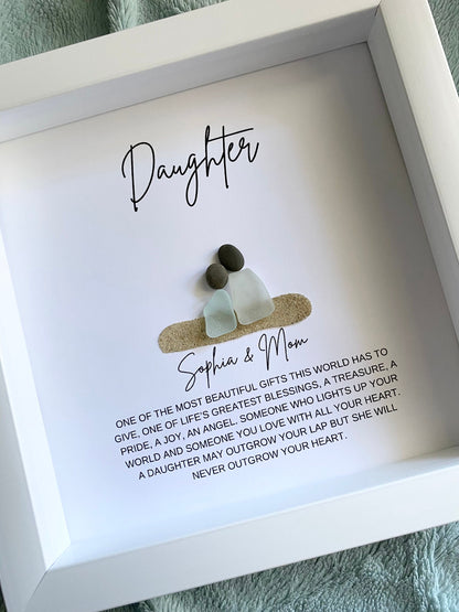 Daughter Meaning Pebble Art Daughter Gift Mother Daughter Birthday Gift for Adult Daughter Personalized Gift from Mom Daughter Christmas (N)