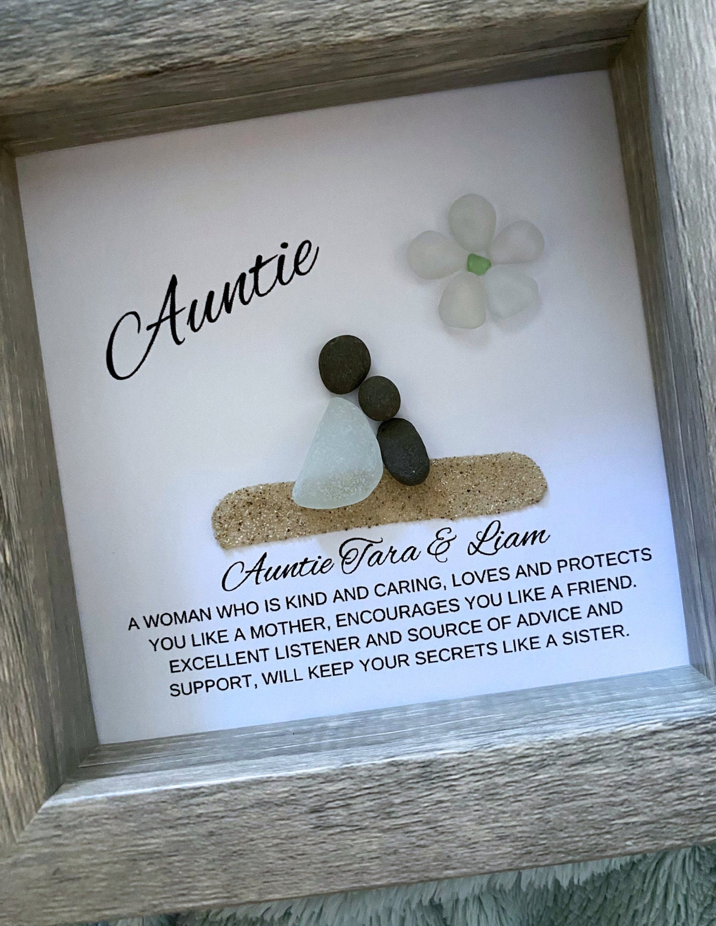 Aunt Meaning/Pebble Art Auntie/Auntie Gift/Birthday Gift for Auntie/Personalized Gift Auntie/Auntie/Auntie Christmas Gift/Framed Gift Aunt