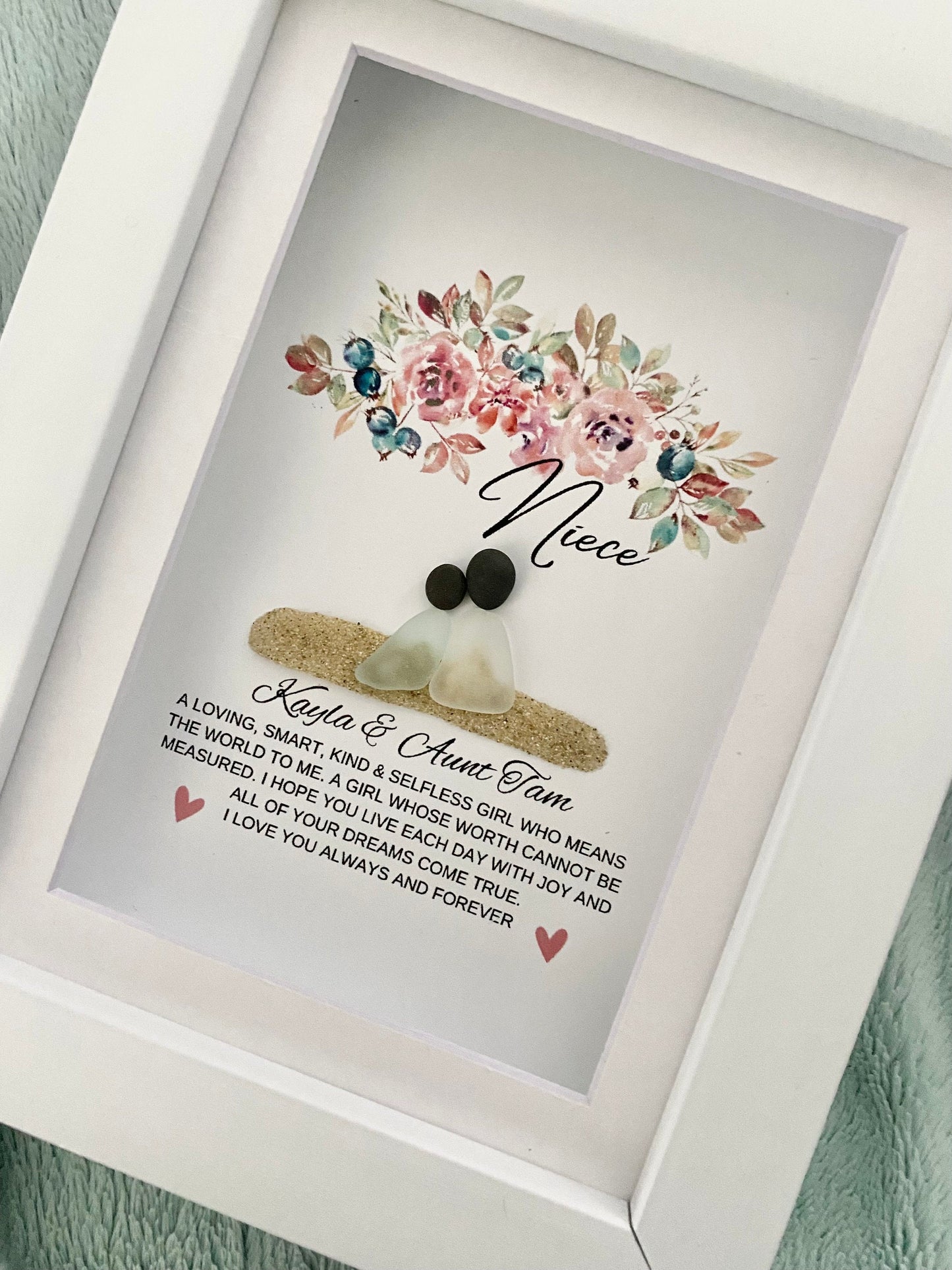 Niece Meaning/Pebble Art/Niece Gift/Birthday Gift for Niece/Personalized Gift Niece/Gift from Auntie/Framed Gift/Special Niece Quote/Niece F