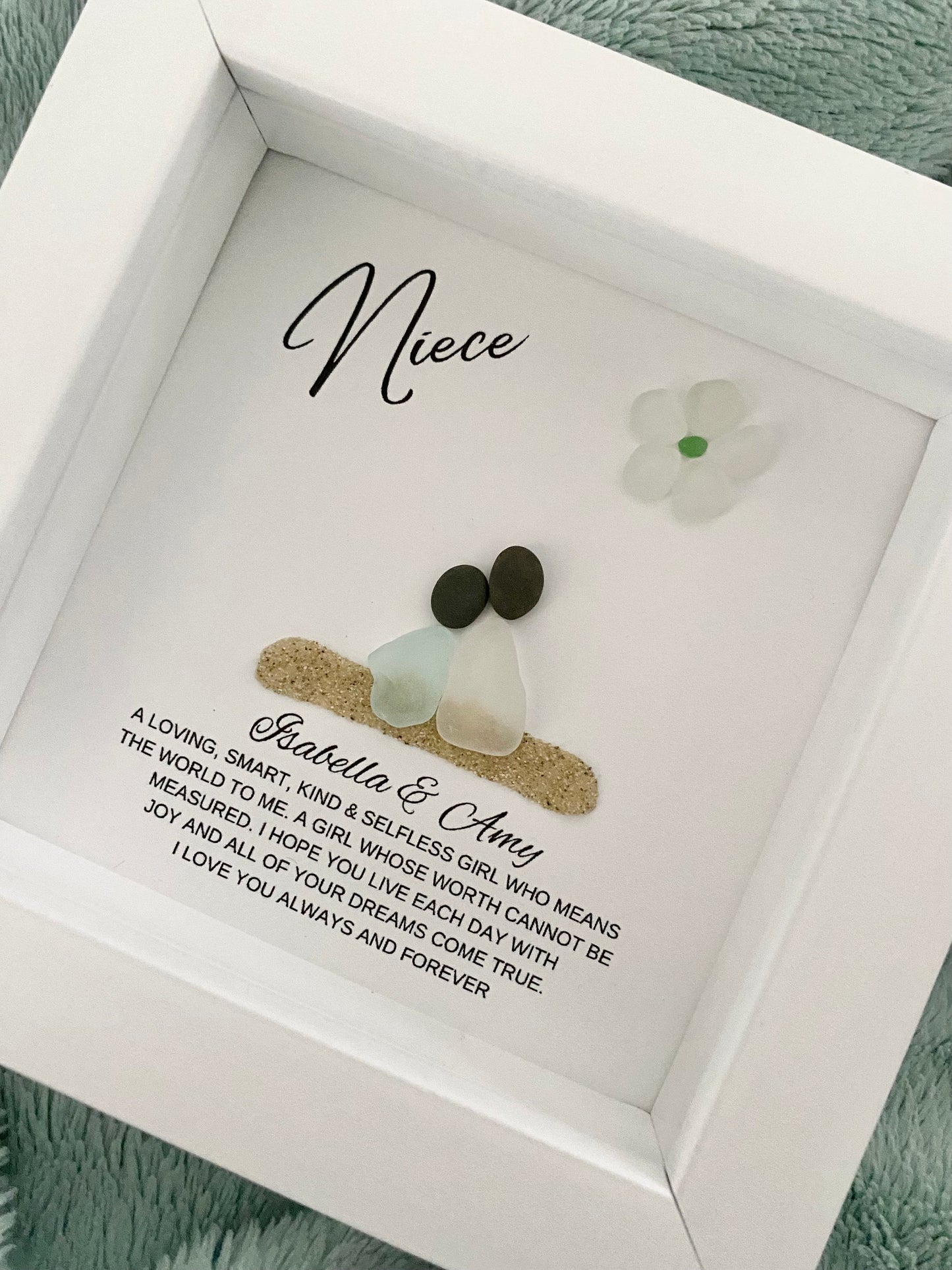 Niece Meaning/Pebble Art/Niece Gift/Birthday Gift for Niece/Personalized Gift Niece/Gift from Auntie/Framed Gift/Special Niece Quote/Niece N