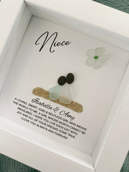 Niece Meaning/Pebble Art/Niece Gift/Birthday Gift for Niece/Personalized Gift Niece/Gift from Auntie/Framed Gift/Special Niece Quote/Niece N