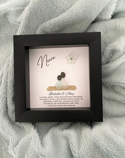 Niece Meaning/Pebble Art/Niece Gift/Birthday Gift for Niece/Personalized Gift Niece/Gift from Auntie/Framed Gift/Special Niece Quote/Niece N