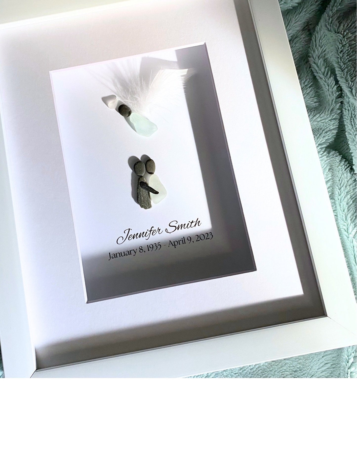 Custom Gift Sorry for your loss Gift Sea Glass Art Sympathy Gift for friend Loss of Loved One Grief Angel Loss of Father (G)