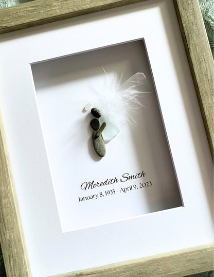 Personalized Memorial Gift, Custom Grief Gift, Mother's Day Gift, Sea Glass Art, Sympathy Gift, Loss of Loved One, Grief, Loss of Mother (D)