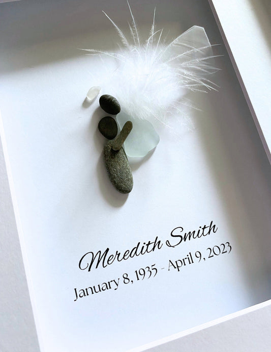 Personalized Memorial Gift, Custom Grief Gift, Mother's Day Gift, Sea Glass Art, Sympathy Gift, Loss of Loved One, Grief, Loss of Mother (D)