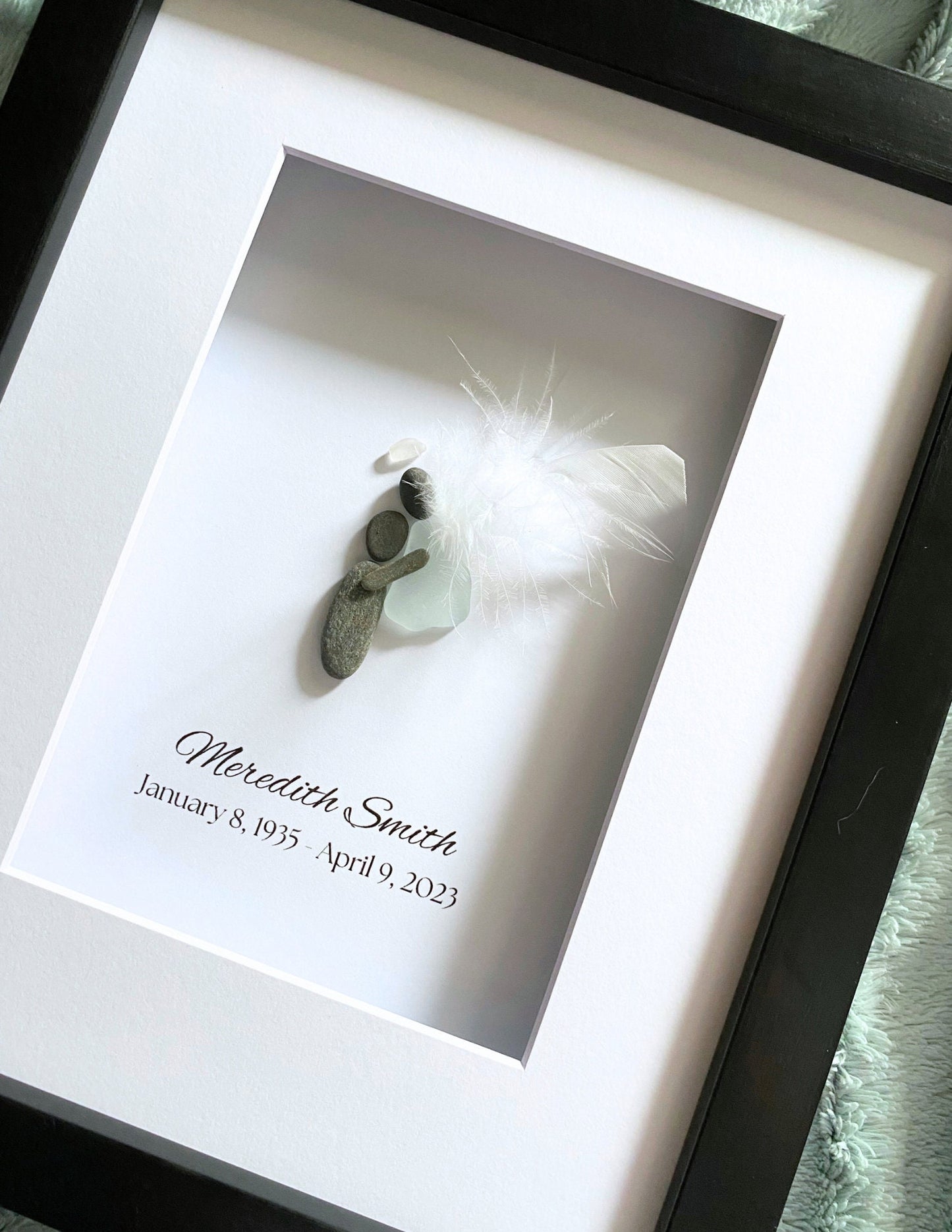 Personalized Memorial Gift, Custom Grief Gift, Mother's Day Gift, Sea Glass Art, Sympathy Gift, Loss of Loved One, Grief, Loss of Mother (D)