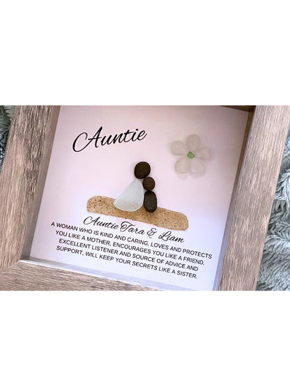 Aunt Meaning/Pebble Art Auntie/Auntie Gift/Birthday Gift for Auntie/Personalized Gift Auntie/Auntie/Auntie Christmas Gift/Framed Gift Aunt