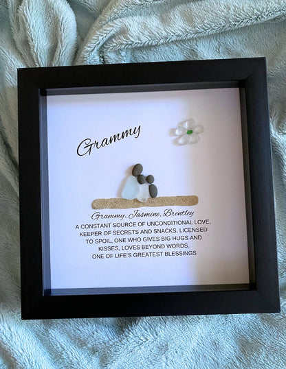 Grandma Meaning Mimi Gift Sea Glass Art Grandmother Personalized Grandma Gift Grammy Gram Birthday Gift for Grandma Gift Grammy Great Grammy