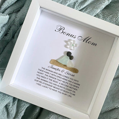 Bonus Mom Gift from Bride Personalized Mother’s Day Stepmom Gift Birthday Gift for Stepmom Gifts Bonus Mom Pebble Art Sea Glass