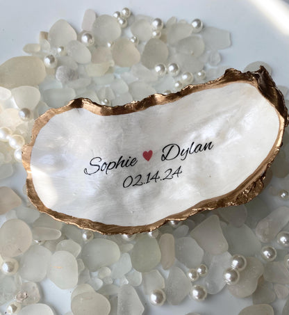 Personalized Wedding Gift for Couple Luxury Wedding Gift Unique Handmade Wedding Gift Oyster Shell Trinket Dish Personalized Couple Gifts