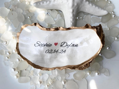 Personalized Wedding Gift for Couple Luxury Wedding Gift Unique Handmade Wedding Gift Oyster Shell Trinket Dish Personalized Couple Gifts