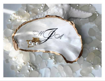 Personalized Wedding Gift Handmade Coastal Wedding Gift Oyster Shell Personalized Couple Gifts House warming Gift Engagement Ring Dish