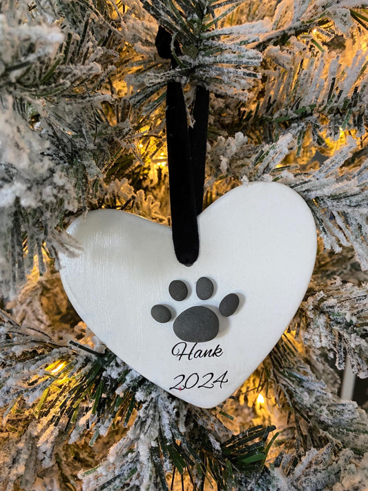 Dog Paw Christmas Ornament Dog Memorial Ornament Personalized Dog Paw Print Ornament Custom  Pet Paw Ornament Dog Paw Decoration Keepsake